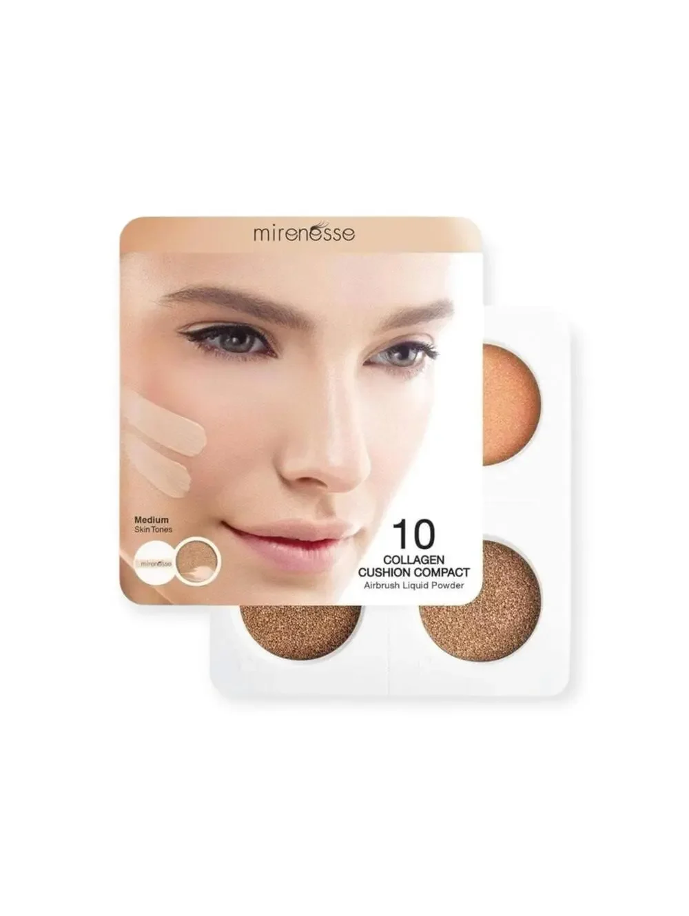 new Mirenesse 𖦹 10 collagen cushion airbrush liquid powder 𖦹 foundation blush